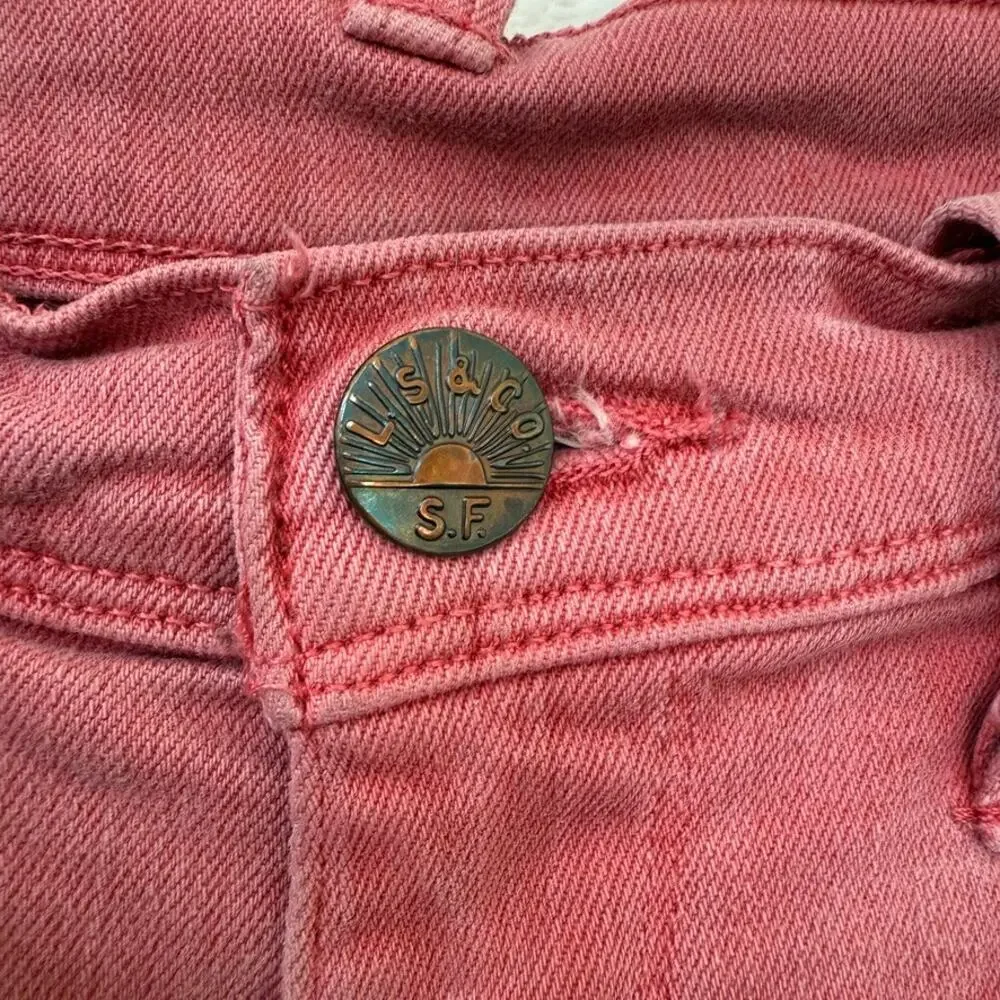 LEVI’S 511 Skinny Jeans Pink Red Denim‎ Mid Rise Stretch Size 30x32 Cotton Blend